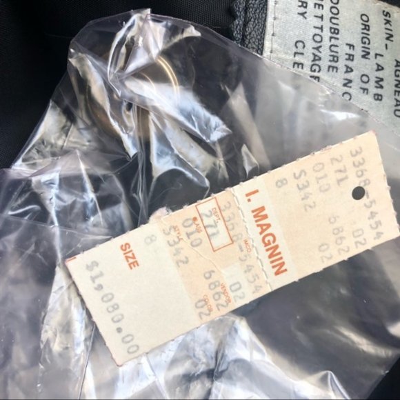 SOLD Vtg Saint Laurent Lambskin Leather Belted Black Trench Coat Sz 38 I. Magnin - Picture 9 of 14